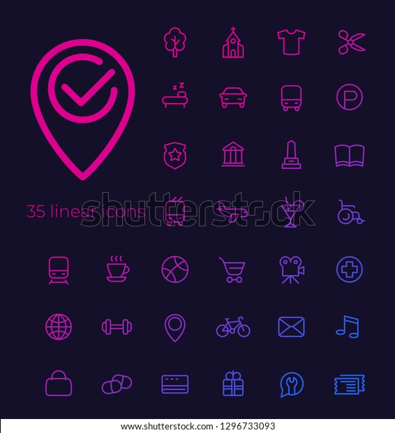 line vector icons for apps\
and web