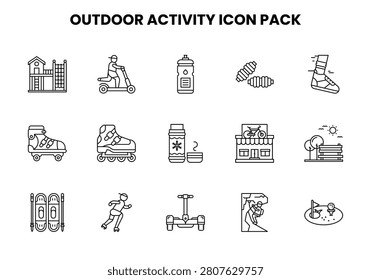Line vector icons from Outdoor Activity for web and app design.