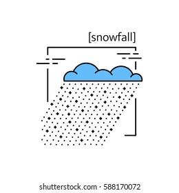 line vector icons with symbol weather. Isolated snow icon. Suitable for website design and mobile app