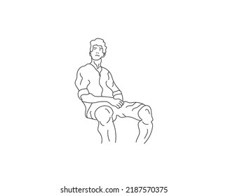 line vector illustration depicting a man