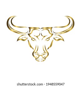 Line Vector Illustration front view of Bull. It is signs of the taurus zodiac.