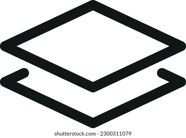 Line vector illustration of layers symbol. Stacked sheets of paper. Layer organization simple icon.
