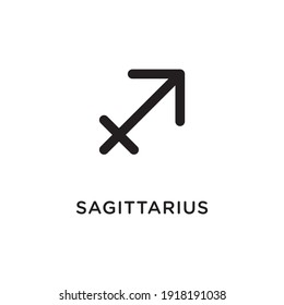 Line vector logo of bow and arrow. It is sign of Sagittarius zodiac.