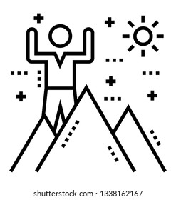 Line vector, mission achieved icon 