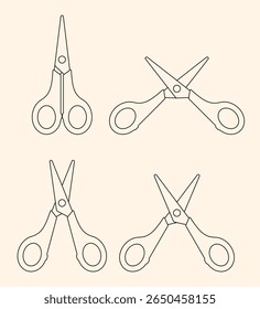 line vector of a pair of scissors
