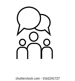 Line Vector People talking, team discussion Icon
