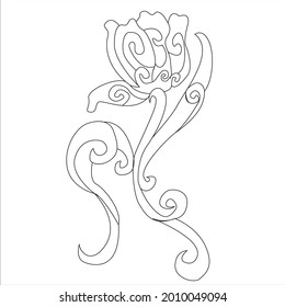 Line vector plant with white background