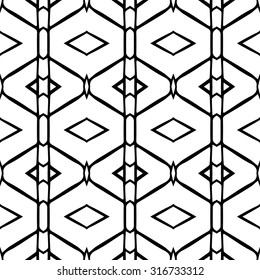 Line vector seamless pattern. Repeating geometric tiles. Modern stylish texture. Monochrome arabic, aztec design. Hand drawn tribe motif.
