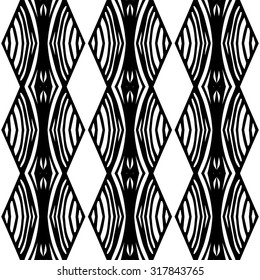 Line vector seamless pattern. Repeating geometric tiles. Modern stylish texture. Monochrome arabic, aztec design. Hand drawn tribe motif.