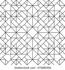 Line vector seamless pattern. Repeating geometric tiles. Modern stylish texture. Monochrome design.