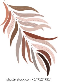 Vektorillustration-Stift-Palmenblatt mit Punkten und Texturen