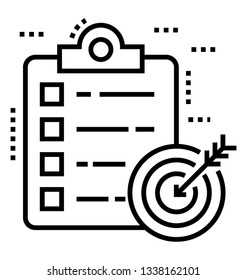 Line vector of target list icon 