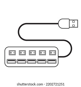 
vector de línea del conmutador usb, diseño plano del conmutador usb