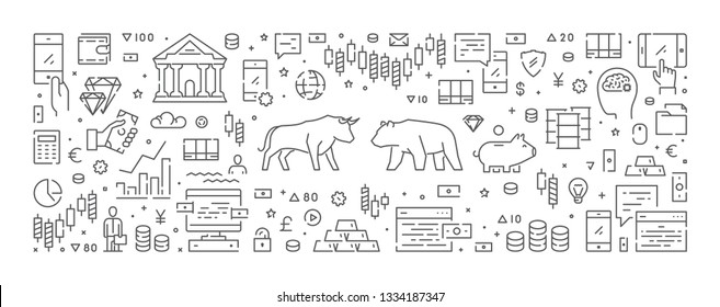 Line vector web concept for stock market and commodity exchange.