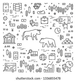 Line vector web concept for stock market and commodity exchange. Open path.