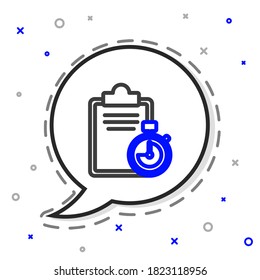Line Verification of delivery list clipboard icon isolated on white background. Colorful outline concept. Vector Illustration