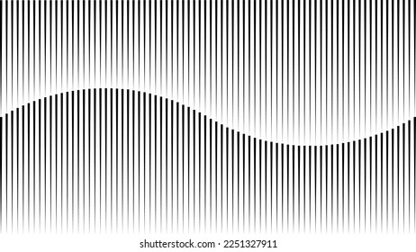 Line vertical illusion wave, seamless pattern smooth abstract optical background