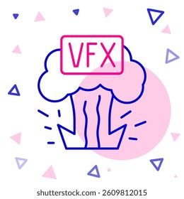 Line VFX icon isolated on white background. Colorful outline concept. Vector