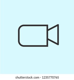 Line video camera icon,vector illustration and blue background