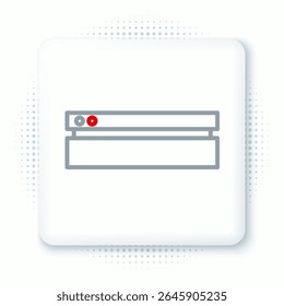 Linha Ícone de console de videogame isolado no fundo branco. Conceito de contorno colorido. Vetor