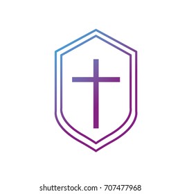 line video game shield protection element icon