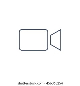 line video icon or button in flat style with long shadow, isolated vector illustration on white transparent background