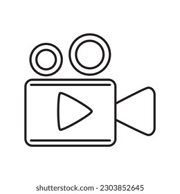 diseño de iconos de vídeo de línea. signo y símbolo de la cámara digital.
