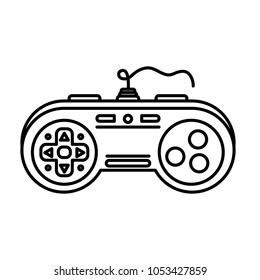 line videogame console control with button design vector illustration