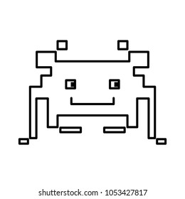 line videogame crab digital character icon vector illustration