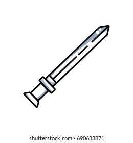 line videogame sword and medieval weapon