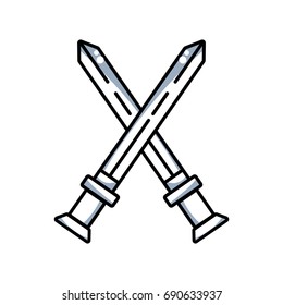 line videogame swords and medieval weapon
