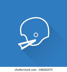 Line Vintage American Football Helmet Icon