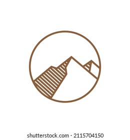 line vintage desert hill logo design, vector graphic symbol icon sign illustration