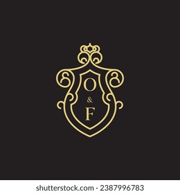 OF line vintage initial logo in high quality professional design that will print well across any print media