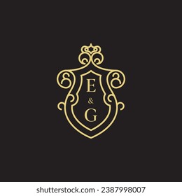 EG line vintage initial logo in high quality professional design that will print well across any print media