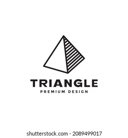line vintage triangle with strips logo symbol icon vector graphic design illustration idea creative
