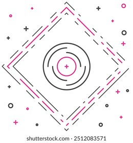 Line Vinyl disk icon isolated on white background. Colorful outline concept. Vector