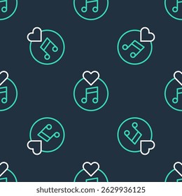 Line Vinyl disk icon isolated seamless pattern on black background.  Vector