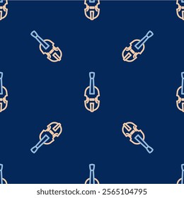 Line Violin icon isolated seamless pattern on blue background. Musical instrument.  Vector