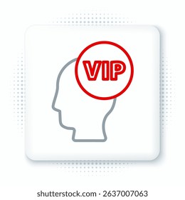 Line Vip inside human head icon isolated on white background. Colorful outline concept. Vector