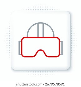 Icono de gafas de realidad virtual aislado sobre fondo blanco. Máscara estereoscópica 3d vr. Concepto de contorno colorido. Vector