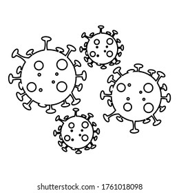 line of virus corona with white background