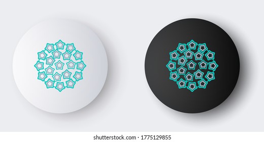 Line Virus icon isolated on grey background. Corona virus 2019-nCoV. Bacteria and germs, cell cancer, microbe, fungi. Colorful outline concept. Vector