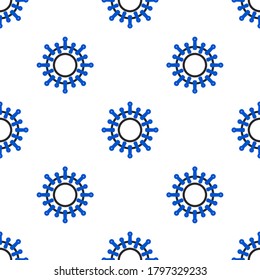 Icono de Virus de línea aislado sin fisuras en fondo blanco. Virus Corona 2019-nCoV. Bacterias y gérmenes, cáncer celular, microbio, hongos. Concepto de esquema colorido. Vector