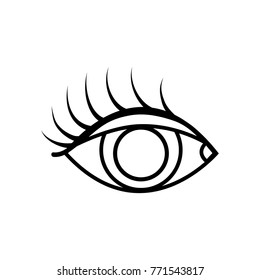line vision eye with eyelashes style design