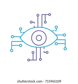 line visual technology connect in the cyberspace structure