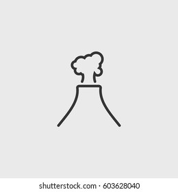Line volcano icon illustration isolated vector sign symbol