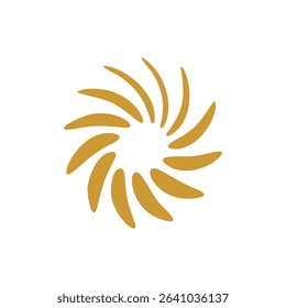 line vortex gold, shining, icon logo