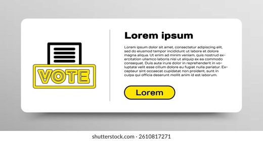 Line Vote box or ballot box with envelope icon isolated on white background. Colorful outline concept. Vector
