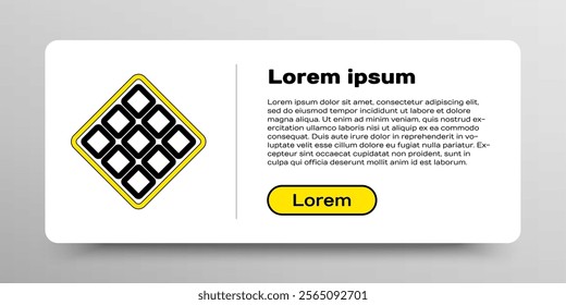 Line Waffle icon isolated on white background. Colorful outline concept. Vector